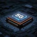 Futuristic 5G Technology Chipset HighTech Digital Network Modern Innovation Advanced Royalty Free Stock Photo