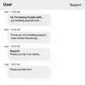 Digital Customer Support Live Chat Interface Mockup Screen with Conversation Bubbles Between User and Agent for Technical Assistan Royalty Free Stock Photo