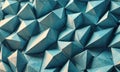 close-up view geometric pattern composed numerous triangular shapes in shades blue, arranged in repeating Royalty Free Stock Photo