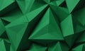 close-up view geometric pattern composed numerous triangular shapes in vibrant green color, creating visually Royalty Free Stock Photo