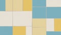 Geometric Pattern of Yellow Blue and White Squares Royalty Free Stock Photo
