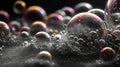 Glowing Bubble Cluster on Smooth Surface Royalty Free Stock Photo