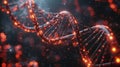 Glowing DNA Structure with Bokeh Effects: Scientific Visualization and Genetic Code Representation Royalty Free Stock Photo