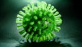 Close-up view of a glowing green virus molecule Royalty Free Stock Photo
