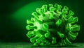 Close-up view of a glowing green virus molecule Royalty Free Stock Photo