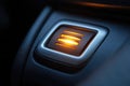 Illuminated Car Interior Button: Modern Vehicle Control Panel Detail Royalty Free Stock Photo