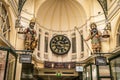Close-up view of Gog and Magog and Gaunt`s clock at the Royal Arcade in Melbourne Australia Royalty Free Stock Photo