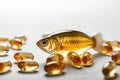 Golden Omega Fatty Acid Capsules: Dietary Food Supplements - Generative AI