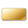 A close-up view of a golden rectangular metallic button with a shiny reflective surface Royalty Free Stock Photo