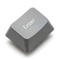A close-up view of a gray enter key on a computer keyboard Royalty Free Stock Photo