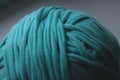 Close up view of green clew thread for knitting Royalty Free Stock Photo
