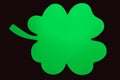 close-up view of green clover symbol