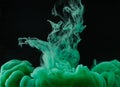 close-up view of green paint explosion