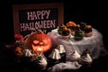 Halloween cupcakes and pumpkin