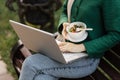 Close up view of hand of businesswoman having a vegetables salad for lunch Royalty Free Stock Photo