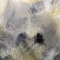 Close Up View of a Hand Painted Canvas with Wide Abstract Strokes of Grey and Ochre Acrylic Paint Royalty Free Stock Photo