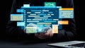 Hands Holding Smartphone with Digital Programming Code on Screen, Displaying Various Programming Languages and Concepts Royalty Free Stock Photo