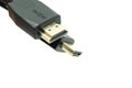 Close-up view of HDMI cables on a white background Royalty Free Stock Photo