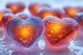 A close-up view of a heart-shaped ice cube, perfect for use in various contexts Royalty Free Stock Photo