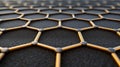 Close-up view of a hexagonal atomic lattice structure, reminiscent of graphene Royalty Free Stock Photo