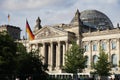 Close-up view of historic Reichstag (Deutscher Bundestag) building, seat of the German Parliament Royalty Free Stock Photo