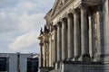 Close-up view of historic Reichstag (Deutscher Bundestag) building, seat of the German Parliament Royalty Free Stock Photo