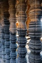 Historic rock carved spindles at Angkor wat temple, Amazing architecture built in 11th century Royalty Free Stock Photo