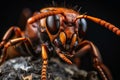 Close up view of a hornet head