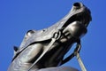Close up view on horse head on Sculpture Horse Tamers