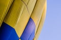 Close up view of an hot air ballon with blue sky