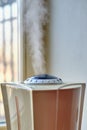 Close-up view of the humidifier working in the room