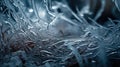 a close up view of ice crystals on a window pane