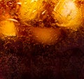 Close up view of the ice cubes in cola background Royalty Free Stock Photo