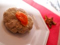 Gefilte Fish with cooked carrots traditional Jewish food for Passover and Rosh Hashanah