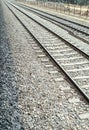 A close-up view of indian railway track