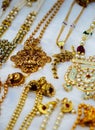 Close-up view of Indian woman artificial or imitation jewelry in display