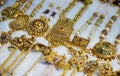 Close-up view of Indian woman artificial or imitation jewelry in display