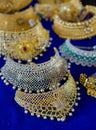 Close-up view of Indian woman artificial or imitation jewelry in display