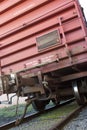 Close up view of industrial railway carriage