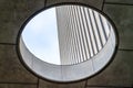 Close up view from the inside of the round skylight of a building Royalty Free Stock Photo