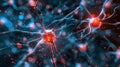 Neural Network Illustration with Glowing Synapses and Intricate Connections Royalty Free Stock Photo
