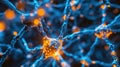 Neural Network Connection: Abstract Neuron Cells with Electrical Impulses and Synaptic Activity Royalty Free Stock Photo