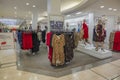Close up view of interior with clothing Ralph Lauren section of department store Macy`s. Royalty Free Stock Photo