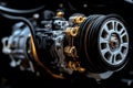 High-Performance Electric Motor Close-Up: Innovative Design and Technology Royalty Free Stock Photo