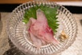 Close-up view of Japanese puffer fish sashimi Royalty Free Stock Photo