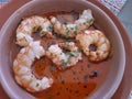 Jumbo Shrimp with garlic Royalty Free Stock Photo