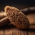 kodo millet on a wooden surface