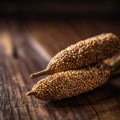 kodo millet on a wooden surface