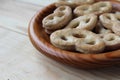 Close up view of Krakeling cookies from Holland Royalty Free Stock Photo