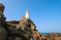 Close up view of the La Corbiere lighthouse in Jersey
